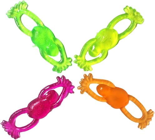 Amazon Toyandona 24ピースフライングパチンコカエルトリッキーなおもちゃストレッチフライングおもちゃ減圧玩具子供用大人 ランダムカラー ゲーム おもちゃ