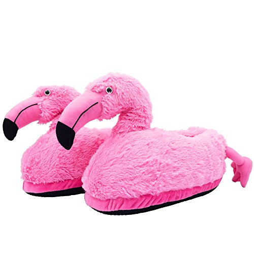 Ibeauti Fluffy Flamingo Slippers Plush Furry Animal Slippers House Indoor Boot Slippers for Women Teen Girls