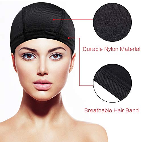 image for Tatuo Dome Caps Stretchable Wigs Cap Spandex Dome Style Wig Caps For M