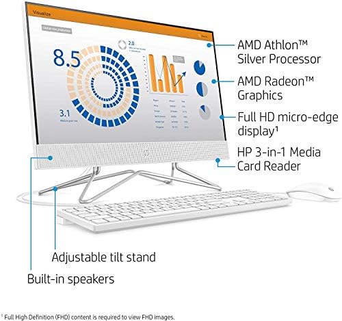 2021 Newest HP 24-inch FHD All-in-One Desktop Computer Dual-Core AMD Athlon Silver 3050U Processor 8GB DDR4 RAM NVMe M.2 256GB SSD DVD WIFI5 BT Web Cam Windows 10 Snow White w/RE USB3.0 Flash Drive 3 2021 Newest HP 24-inch FHD All-in-One Desktop Computer Dual-Core AMD Athlon Silver 3050U Processor 8GB DDR4 RAM NVMe M.2 256GB SSD DVD WIFI5 BT Web Cam Windows 10 Snow White w/RE USB3.0 Flash Drive