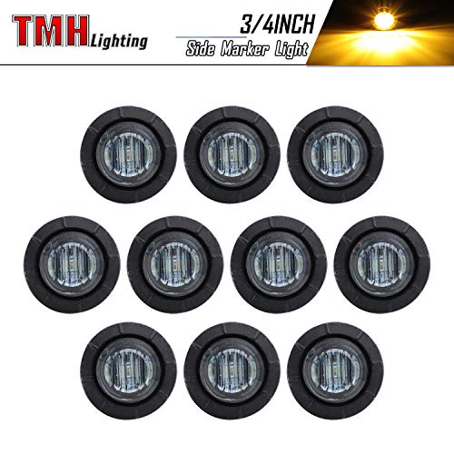 10 Pcs TMH 3/4″ Inch Mount SMOKED LENS Amber LED Clearance Markers, side marker lights, led marker lights, led side marker lights, led trailer marker lights, trailer marker light