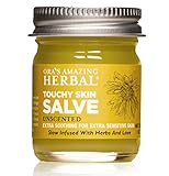 Natural Touchy Skin Healing Salve Paraben Free Intensive Treatment For Eczema, Psoriasis, Sensitive Skin, Dry Hands, Cuticles, Calendula Ointment, Moisturizer, 1 oz (Travel Size) Ora's Amazing Herbal