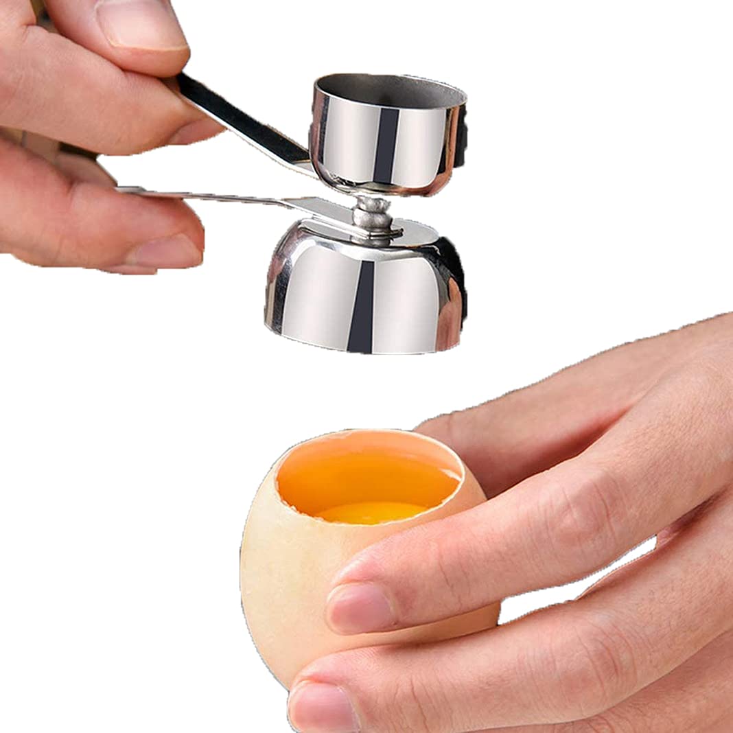 1 Double-Sided Egg Opener, Shell Cutter Kitchen Precise Remover Tool for Raw/Soft Hard Boiled Egg, Environmentally Friendly 304 Stainless Steel Not Discolored Resistant High Temperature