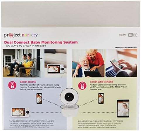 Amazon Com Proyecto Nursery Conexion Baby Monitor Dual De Alta Definicion Sistema Con Wifi Vision Y Dedicada Unidad De Padres Baby