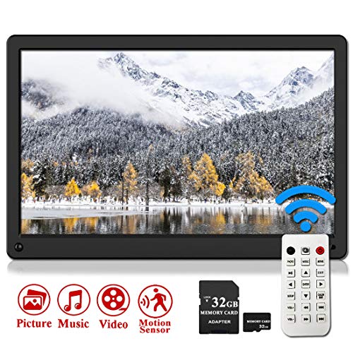 Digital Picture Frame, Videosky 15 inch Motion Sensor Digital Photo Frame with 1920×1080 IPS Screen Support Breakpoint Play, Music, 1080P Video, Auto Power On/Off, SD Card and USB