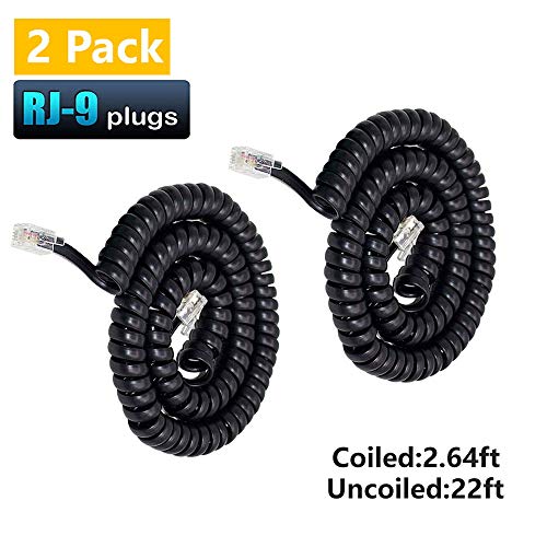 image for Telephone Phone Handset Cable Cord,Uvital Coiled Length 2.64 to 22 Fee