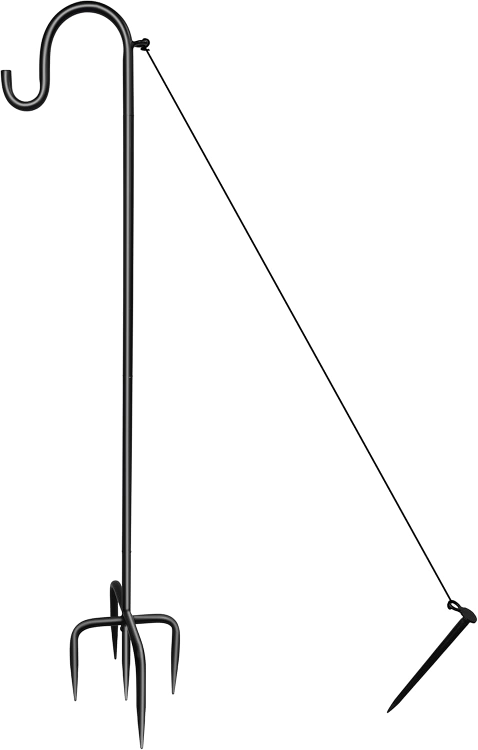 Outdoor Shepherd's Hooks - BVGY 78 Inch Shepherds Hooks for Outdoor,Upgraded Thicker Version Anti-Tipping Bird Feeder Pole, High Load Garden Hooks for Hanging Garden Decor,Plant Baskets,Lanterns,Feeder(78 Inch)