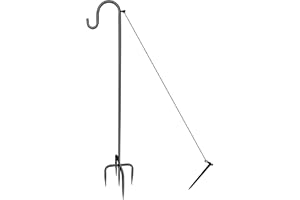 BVGY 62 Inch Shepherds Hooks for Outdoor,Upgraded Thicker Version Anti-Tipping Bird Feeder Pole, High Load Garden Hooks for Hanging Garden Decor,Plant Baskets,Lanterns,Feeder(62Inch)