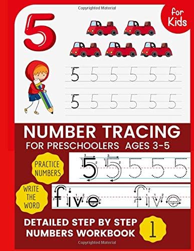 Number Tracing for Preschoolers & Kids Ages 3-5: Number Writing Practice Book, Learning Numbers for Kindergarten (Trace Numbers Practice Workbook for ... workbook activity (Numbers Activity Book N°1) Paperback – 10 Apr 2019