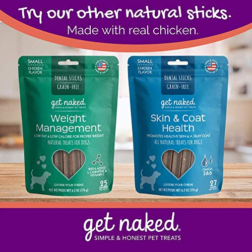 GET NAKED GRAIN FREE 1 POUCH 6.2 OZ DIGESTIVE HEALTH DENTAL CHEW STICKS, SMALL