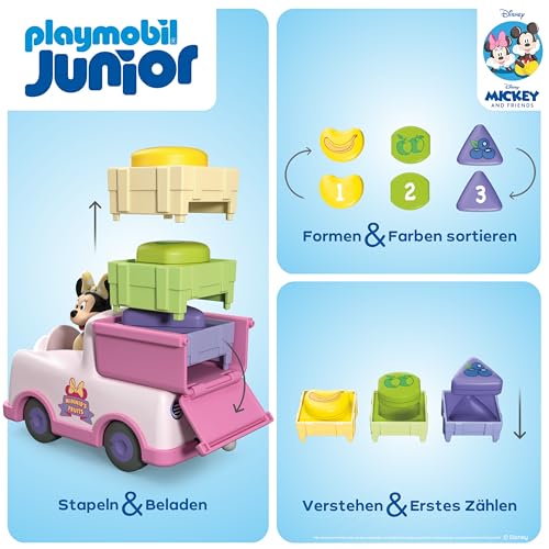 JUNIOR & Disney | Minnie Maus Obst-Transporter mit Sortierspaß | Nachhaltiges Spielzeug ab 1 Jahr | Geschenk für Kleinkinder | Fördert Motorik & erstes Lernen | 71770