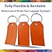 Shacke Mini Luggage Tag with Full Privacy Cover and Stainless Steel Loop (6pk, Orange)