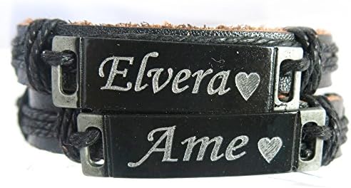 Custom Made Personalized Leather Bracelet with Any Name Free Engraving
