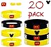 20 pc (K) Mouse Party Favors Wristband, Non-Candy Party Supplies, Gift, Goodie Bag Stuffer. (M.Mouse, Kids)