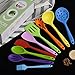 TTLIFE Silicone Utensils Kitchen Colorful 9 Pieces With Turner, Spatula, Soup Ladle,Brush,Long Handle Shovel,Long Spoon,Slotted Spoon,Shovel Spoon,Colander for Cooking/Baking/BBQ