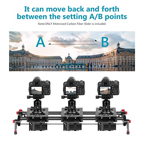 Neewer Motorized Camera Slider, 39.3inch APP Control Carbon Fiber Track Dolly Rail with Mute