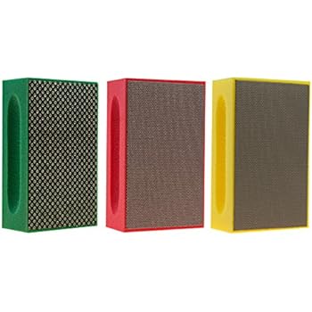 KGS PRO-PAD Diamond Hand Polishing pads (3 Pack, Combination set (grit 60, 200, 400))