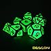 Bescon Super Glow in The Dark Metal Polyhedral D&D Dice Set of 7 Luminous Metallic RPG Role Playing Game Dice 7pcs Set D4-D20