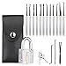 Practice Lock,DUUDO Padlocks Crystal Cutaway Training Tools Lock Picks Set with 15 pcs Keys
