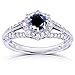 Vintage Sapphire & Diamond Engagement Ring 1 Carat (ctw) in 14k White Gold