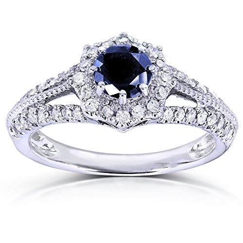 Vintage Sapphire & Diamond Engagement Ring 1 Carat (ctw) in 14k White Gold