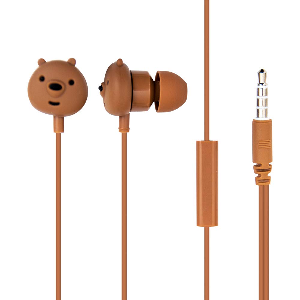 MINISO We Bare Bears inEar Headphones with Microphone, Comfortable