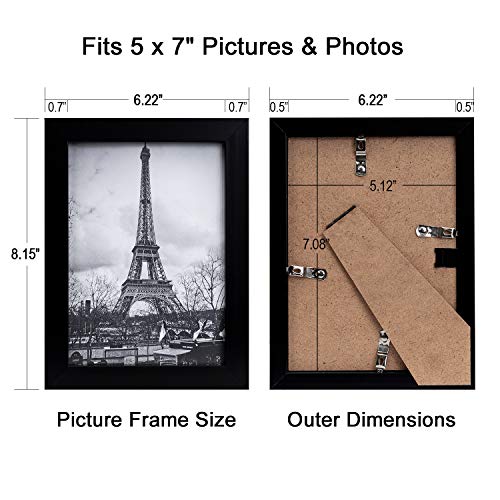 upsimples 5x7 Picture Frame Set of 17,Black Picture Frames for Wall or