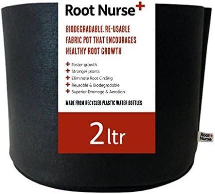 Root Nurse 4 x Fabric Pot, Breathable Pots, Hydroponics Grow Bag Container Plant Litre (4 x 2Ltr)