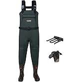 HISEA Chest Waders for Men, Waterproof 4.5mm Neoprene Fishing & Hunting Wader with Boots, Mens Womens Bootfoot Waders