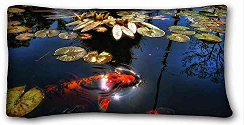Custom ( Fishes Animal Fish Oriental Asian ) DIY Pillow Cover Size 20"X36" suitable for California King-bed PC-Red-19293