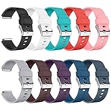 AIUNIT Compatible Fitbit Blaze Bands Large, Replacement for Fitbit Blaze Accessories Wristband Watch Sport Strap for Fitbit Blaze Smart Tracker Women Men Teends Stripe Texture 10 Pack No Tracker