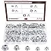 DYWISHKEY 140 Pieces M3 M4 M5 M6 M8 Carbon Steel T-Nuts Four Claws Nut Assortment Kit for Wood, Rock Climbing Holds, Cabinetry, Furniture