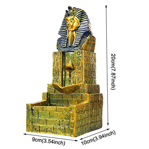 POHOVE-Egyptian-Incense-Burner-Resin-Backflow-Incense-Censer-Smoke-Censer-HolderIncense-Stick-Holder-Golden-Egyptian-Pharaoh-King-Meditation-Waterfall-Incense-Burner-Home-Office-Decor