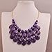 Jane Stone Fashion Bubble Layered Necklace Floating Teardrop Collar Statement Jewelry for Women(Fn0580-Purple)