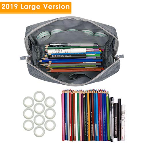 Large Makeup Bag Zipper Pouch Travel Cosmetic Organizer for Women and Girls (Large, Grey) 4 Large Makeup Bag Zipper Pouch Travel Cosmetic Organizer for Women and Girls (Large, Grey)