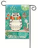 Magnet Works MAIL31261 Winter Owl Garden Flag by Breeze Art