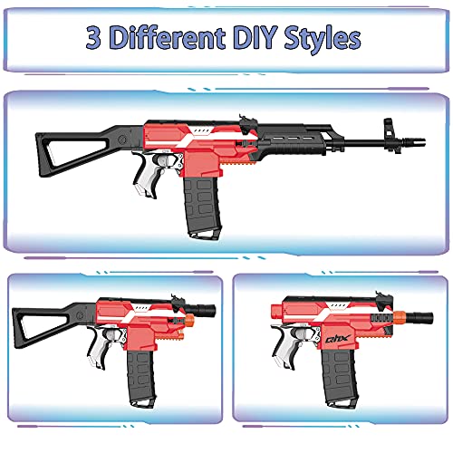 Pistola Giocattolo per Nerf, Elettrico Pistole con 100 Dardi, Bersaglio, Polsino e Batteria Ricaricabile, Pistola Blaster 3 modalità 3 velocità, Regalo per Bambini/Ragazzo/Ragazza/Adulti