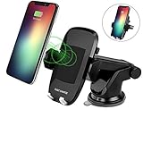 Wireless Car Charger for iPhone X, iPhone 8 Plus/iPhone 8, and Other Qi-Enabled Devices , Provides Fast-Charging for Samsung Galaxy Note 8/S8/ S8+/ S7 / S7 edge / S6 edge+, and Note 5-Black