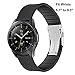 TRUMiRR 20mm Silicone Rubber Watch Band Stainless Steel Buckle Bracelet Strap for Samsung Gear Sport SM-R600,Galaxy Watch 42mm, Gear S2 Classic, Moto 360 2 42mm Men, Pebble Time Round 20mm,Black