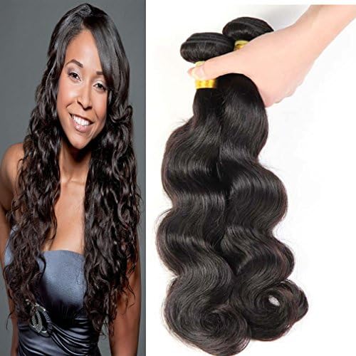 Malaysian Hair 3 Bundles with Closure Hair Piece Weave - Body Wave Hair Black Extensions, Mixed Length (8 10 12+8)