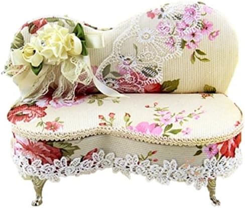 Floral Design Sofa Style Jewelry Box Interior (Red)