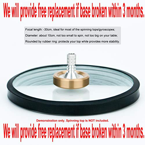 DjuiinoStar 4" Spinning Top Base (Rounded by Silicone), 30cm Focal Length (Double Concave