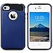 ULAK iPhone 4 Case, iPhone 4S Case,4S Case, Dual Layer Hybrid Slim Hard Case with Hard PC Cover and Soft Inner TPU for iPhone 4S 4(Navy Blue+Black)