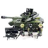 Army Light Tactical Tank with Soldiers and Guns - Military Building Block Toy