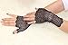 YunKo Short Lace Gloves UV Protection Fingerless Gloves Prom Party Driving Wedding (Black)