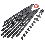 One-Cord Channel Cable Concealer - CMC-03 Cord Cover Wall Cable Management System - 125" Cable Hider Raceway Kit for a Power Cord, Ethernet Cable, Speaker Wire - 8X L15.6in, W0.59in H0.39in, Black