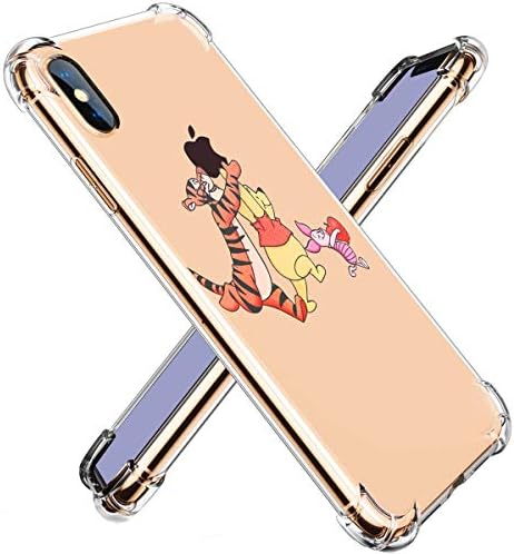 Allsky Case for iPhone Xs Max 6.5",Clear Cartoon Design Pattern Soft Cute Fun Ultra-Thin Cover,Kawaii Kids Girls Animal Skin Creative Shockproof Funny The Pooh Cases for iPhone Xs Max Winnie Tiger