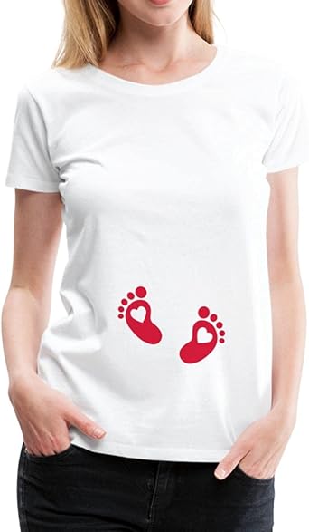 Spreadshirt Grossesse Enceinte Pieds De Bebe T Shirt Premium Femme Amazon Fr Vetements Et Accessoires