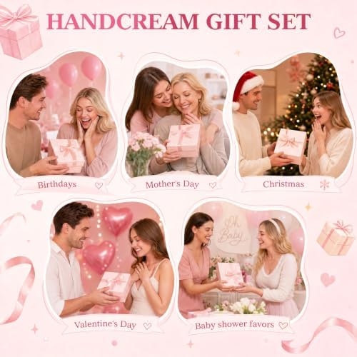 Creme Main 40 pièces 10 parfums, Crème Main pour mains très sèches, coffret cadeau creme pour les mains, creme mains idéal pour collègues, anniversaires, calendriers de l'Avent, Noël, Saint-Valentin