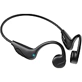 Pupabiflor Bone Conduction Headphones,Bluetooth V6.0 Bone Conduction Earbuds with Mic,Open Ear Headphones 12Hrs Playtime,Wireless IPX5 Waterproof Sport Headphone for Running (Obsidian Black)
